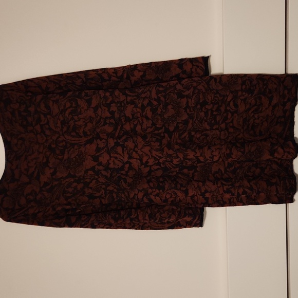 Peruvian Connection Rust & Black Sweater Dress Size M Baby Alpaca - Picture 3 of 6